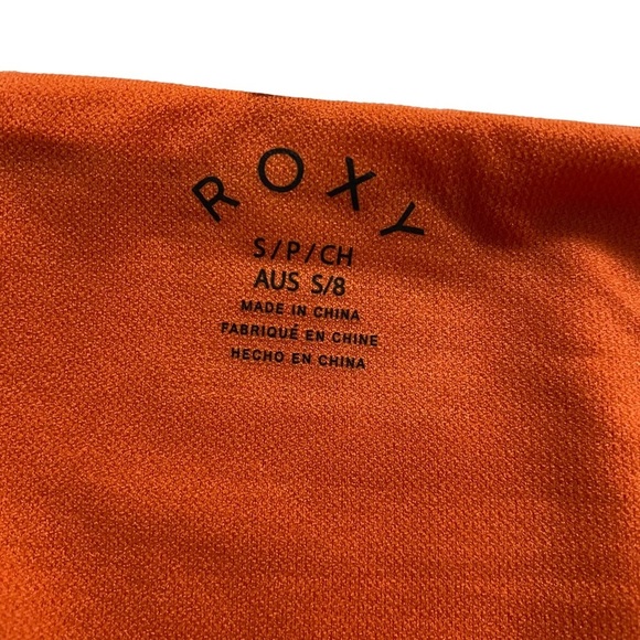 Roxy Wavy Soul Bikini Swim Bottoms Low Rise Soft Stretchy Orange Rust Small - Picture 5 of 16